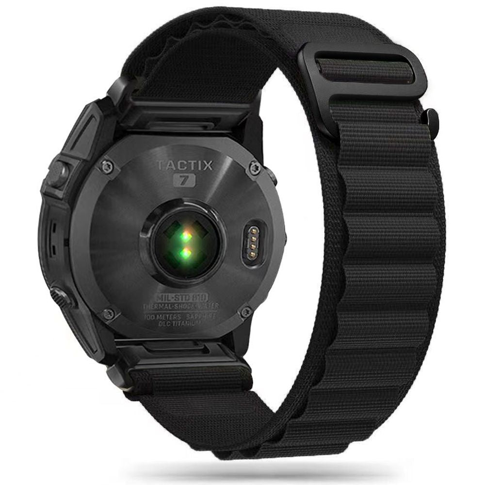NYLONSKI PAŠ S GARMIN 26MM FENIX 3 / 5X / 3HR / 5X PLUS / 6X / 6X PRO / 7X HEYBAND NYLON PRO ČRNA