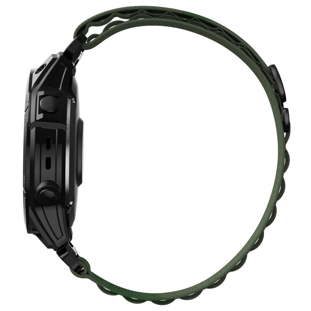 NYLONSKI PAŠ S GARMIN 22MM FENIX 5 / 6 / 6 PRO / 7 HEYBAND NYLON PRO VOJAKSKE ZELENE