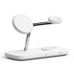 NABOJNI POSTAJ RINGKE 3IN1 QI2 MAGNETIC MAGSAFE BREZŽIČNI POLNILEC BELO