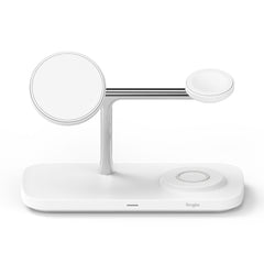NABOJNI POSTAJ RINGKE 3IN1 QI2 MAGNETIC MAGSAFE BREZŽIČNI POLNILEC BELO
