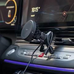DRŽALO TELEFONA ZA AVTO Z BREZŽIČNIM POLNJENJEM RINGKE PELTIER QI2 MAGNETNO MAGSAFE VENTILATORNO DRŽALO BREZŽIČNI POLNILEC 15W ČRNA