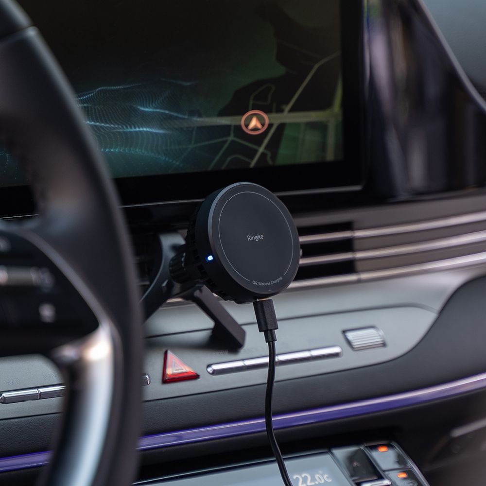 DRŽALO TELEFONA ZA AVTO Z BREZŽIČNIM POLNJENJEM RINGKE PELTIER QI2 MAGNETNO MAGSAFE VENTILATORNO DRŽALO BREZŽIČNI POLNILEC 15W ČRNA