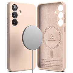 OVITEK RINGKE SILIKONSKI MAGNETNI MAGSAFE GALAXY S25 ROZA PESEK