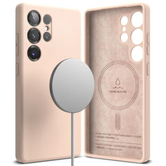 OVITEK RINGKE SILIKONSKI MAGNETNI MAGSAFE GALAXY S25 ULTRA ROZA PESEK