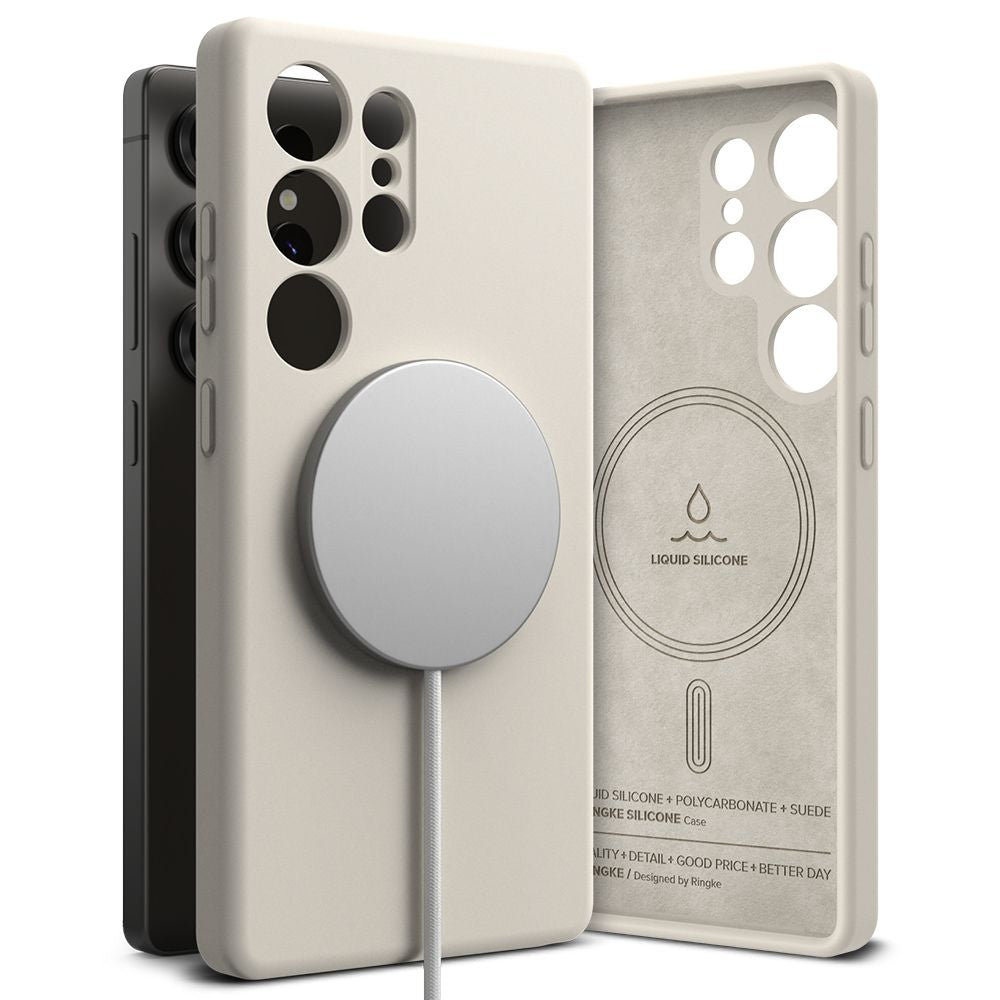 OVITEK RINGKE SILIKONSKI MAGNETNI MAGSAFE GALAXY S25 ULTRA KAMEN