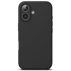 OVITEK ZA IPHONE 16 RINGKE SILIKONSKI MAGNETNI MAGSAFE ČRN