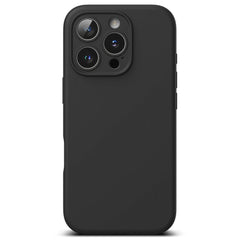 OVITEK ZA IPHONE 16 PRO MAX RINGKE SILIKONSKI MAGNETNI MAGSAFE ČRN