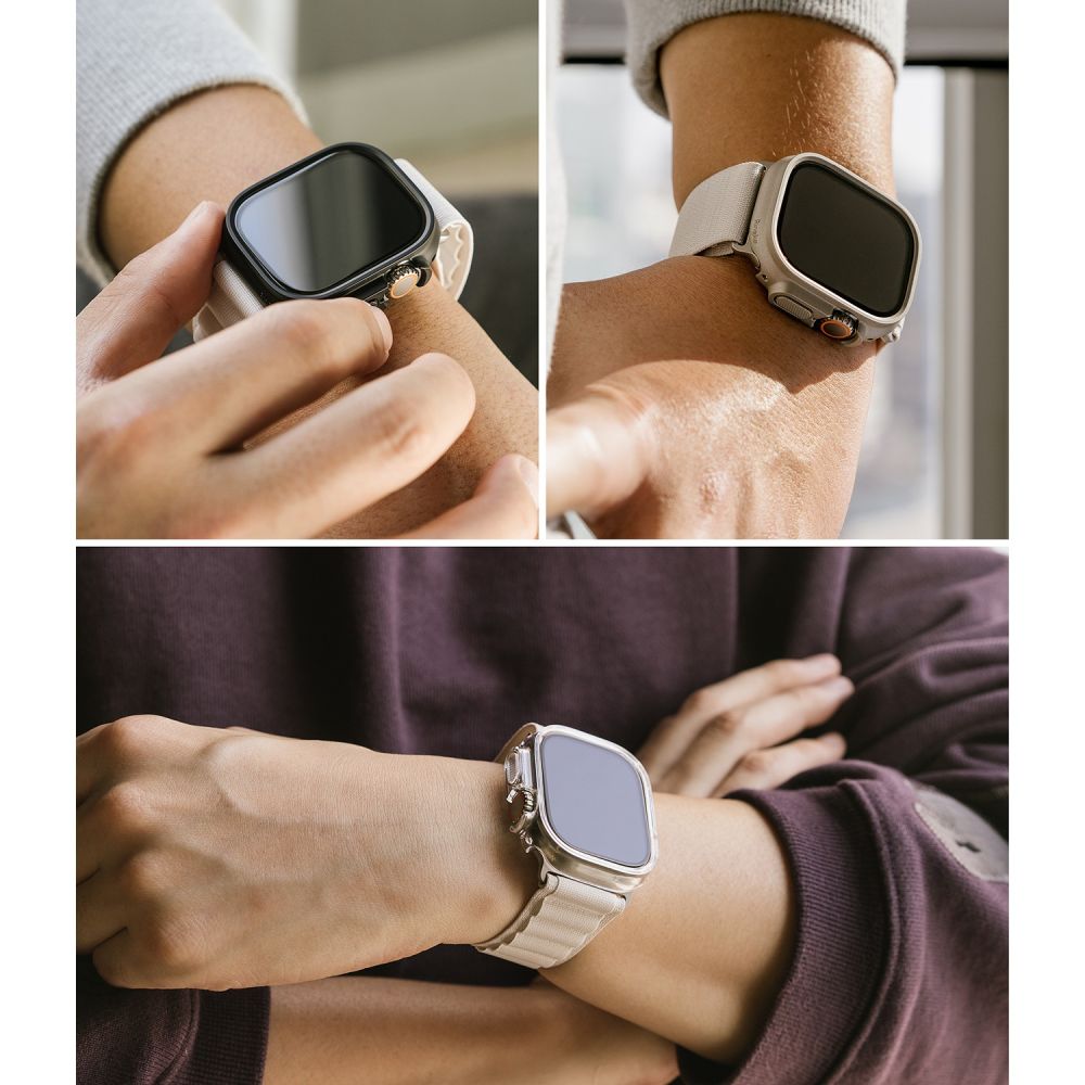 2X ZAŠČITNA OHIŠJA ZA APPLE WATCH ULTRA 49 MM RINGKE SLIM 2-PACK PROZORNO IN MAT ČRNO