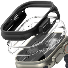 2X ZAŠČITNA OHIŠJA ZA APPLE WATCH ULTRA 49 MM RINGKE SLIM 2-PACK PROZORNO IN MAT ČRNO