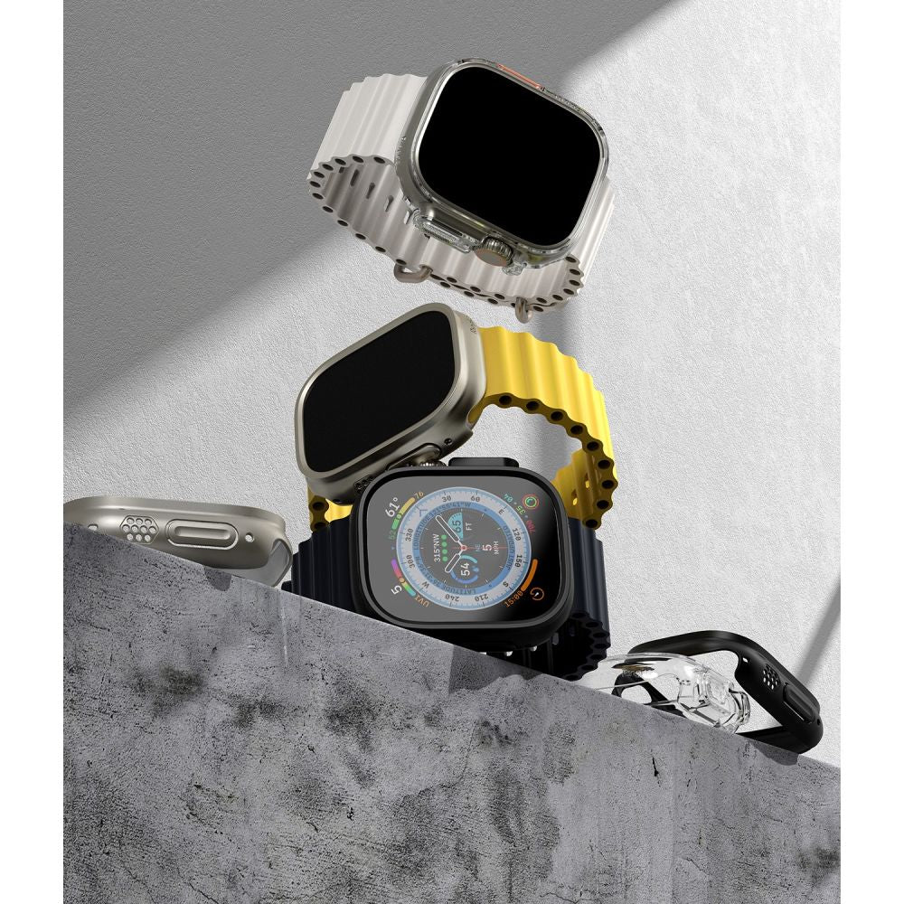 2X ZAŠČITNA OHIŠJA ZA APPLE WATCH ULTRA 49 MM RINGKE SLIM 2-PACK PROZORNO IN MAT ČRNO
