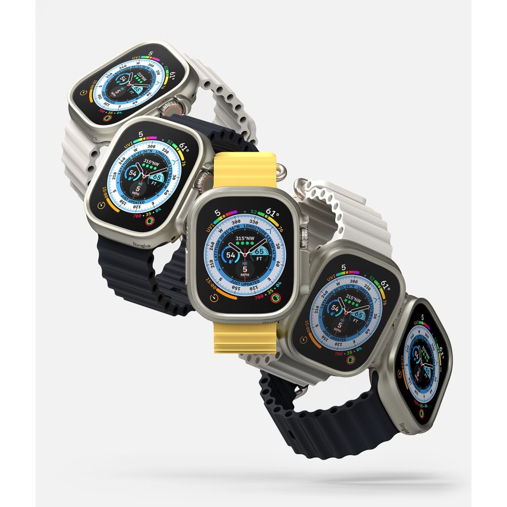 2X ZAŠČITNA OHIŠJA ZA APPLE WATCH ULTRA 49 MM RINGKE SLIM 2-PACK PROZORNO & TITANOVO SIVO