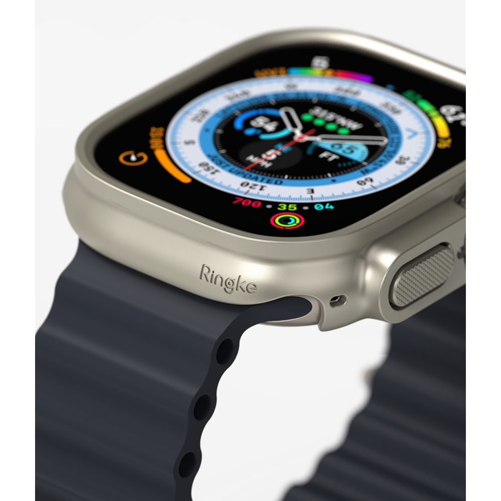2X ZAŠČITNA OHIŠJA ZA APPLE WATCH ULTRA 49 MM RINGKE SLIM 2-PACK PROZORNO & TITANOVO SIVO