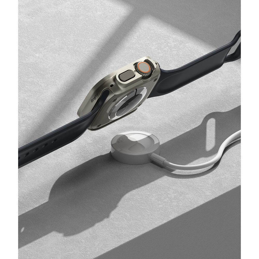 2X ZAŠČITNA OHIŠJA ZA APPLE WATCH ULTRA 49 MM RINGKE SLIM 2-PACK PROZORNO & TITANOVO SIVO