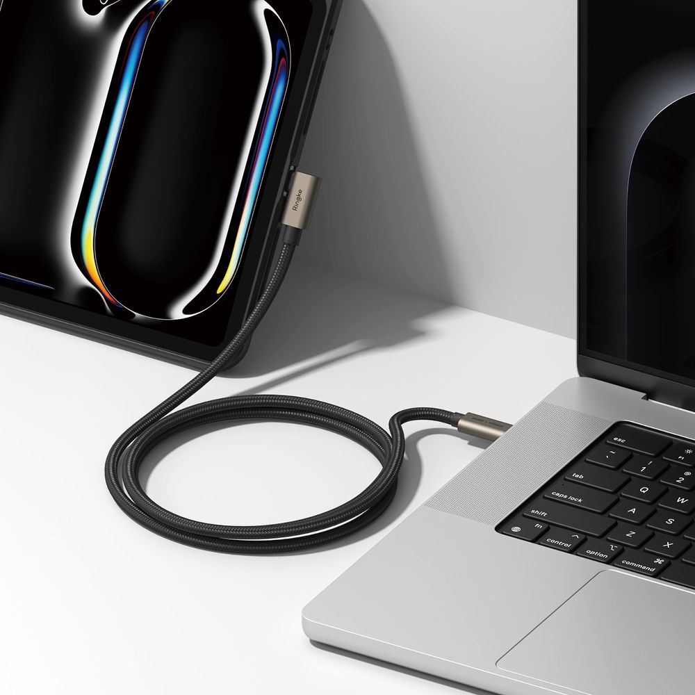 RINGKE USB 3.2 GEN 2X2 TYPE-C 90 STOPINJSKI  PD240W 200CM ČRN