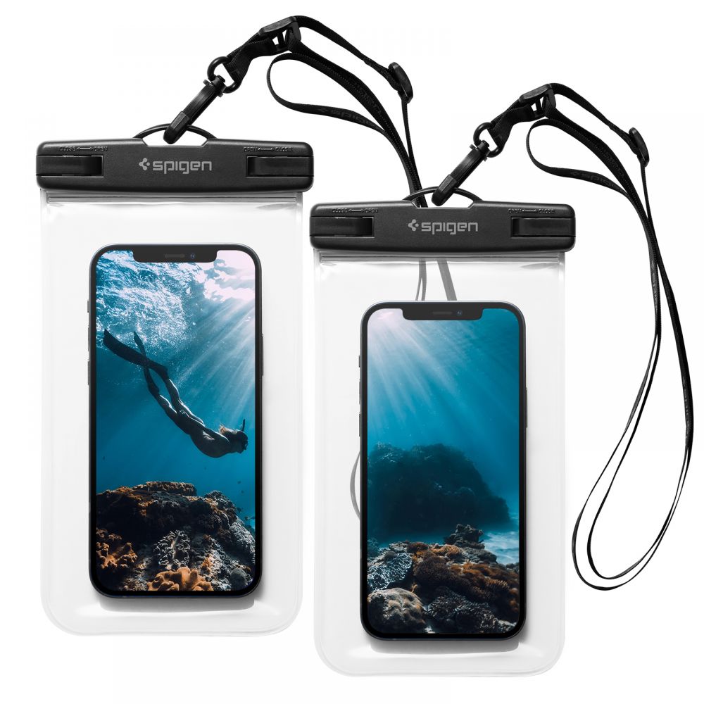 SPIGEN A601 UNIVERZALNA VODOTESNA OHIŠJA 2-PACK KRISTALNO JASNO