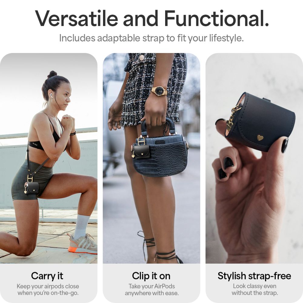 OVITEK SPIGEN CYRILL MINI BAG APPLE AIRPODS 4 ČRN ČRTA