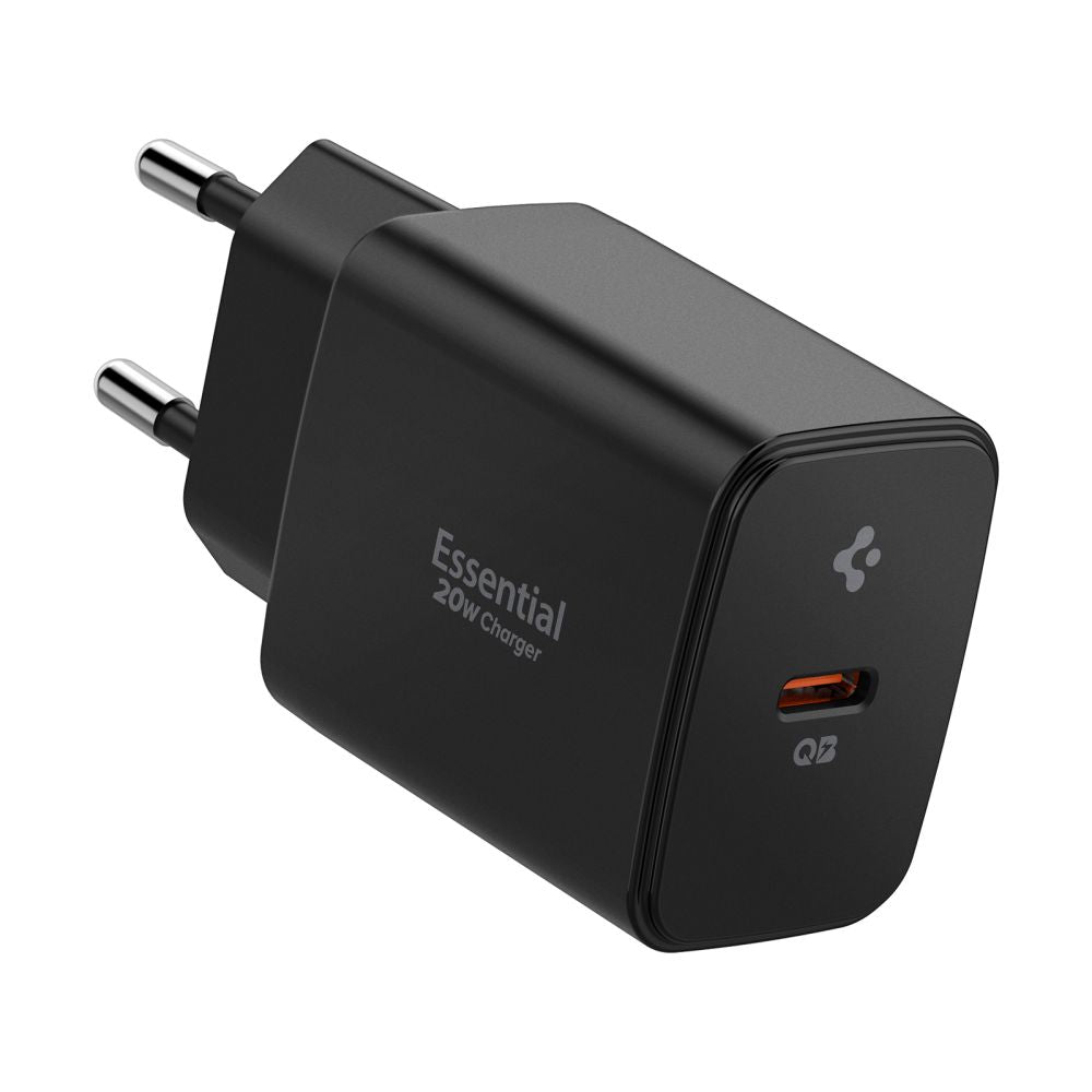 SPIGEN ESSENTIAL EE201EU 1-PORT NETWORK CHARGER 20W ČRNA
