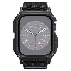TRAK S ZAŠČITNIM OVITKOM ZA APPLE WATCH 4 / 5 / 6 / 7 / 8 / 9 / SE 44 / 45 MM SPIGEN LITE FIT "PRO" MAT ČRNA
