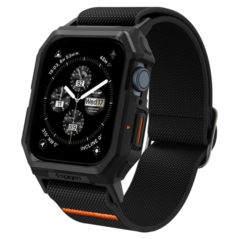 TRAK S ZAŠČITNIM OVITKOM ZA APPLE WATCH 4 / 5 / 6 / 7 / 8 / 9 / SE 44 / 45 MM SPIGEN LITE FIT "PRO" MAT ČRNA
