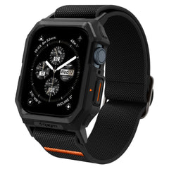 TRAK S ZAŠČITNIM OVITKOM ZA APPLE WATCH 4 / 5 / 6 / 7 / 8 / 9 / SE 44 / 45 MM SPIGEN LITE FIT "PRO" MAT ČRNA