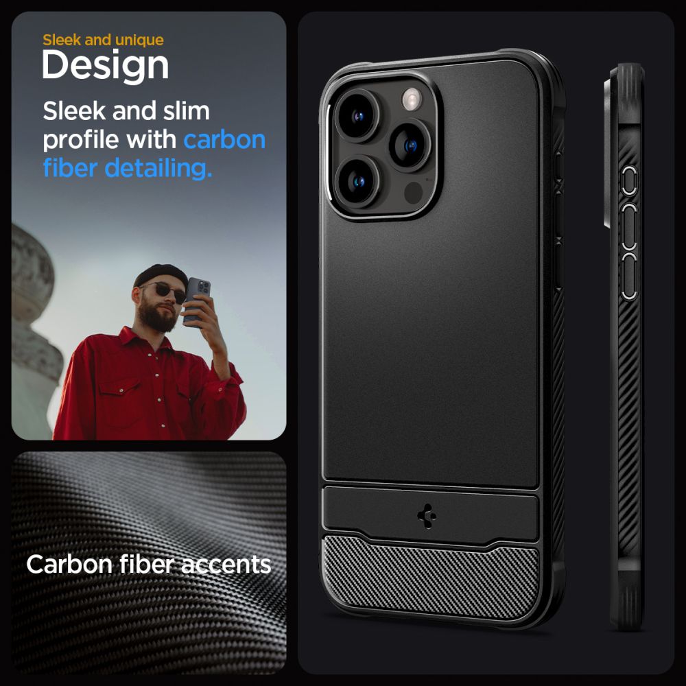 OVITEK SPIGEN RUGGED ARMOR MAG MAGSAFE IPHONE 15 PRO MAX MAT MATNA ČRNA