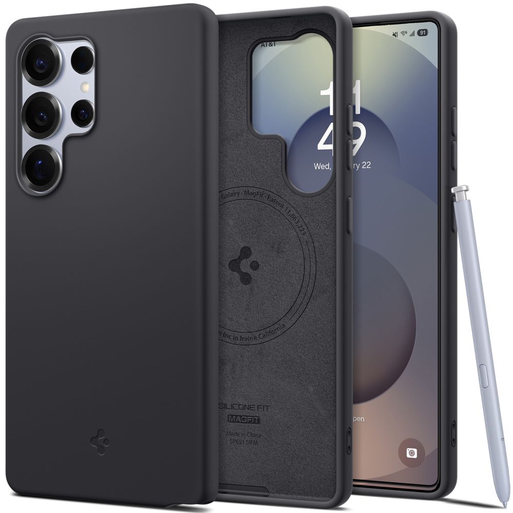 OVITEK SPIGEN SILIKONSKI FIT MAG MAGSAFE GALAXY S25 ULTRA ČRNÝ