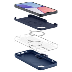 OVITEK SPIGEN SILIKONSKI FIT MAG MAGSAFE IPHONE 14 PLUS TEMNO MODRA