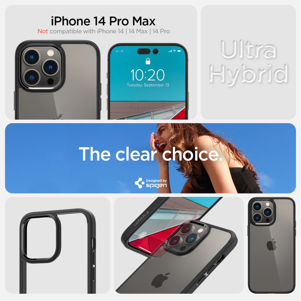 OVITEK SPIGEN ULTRA HYBRID IPHONE 14 PRO MAX MATTE BLACK