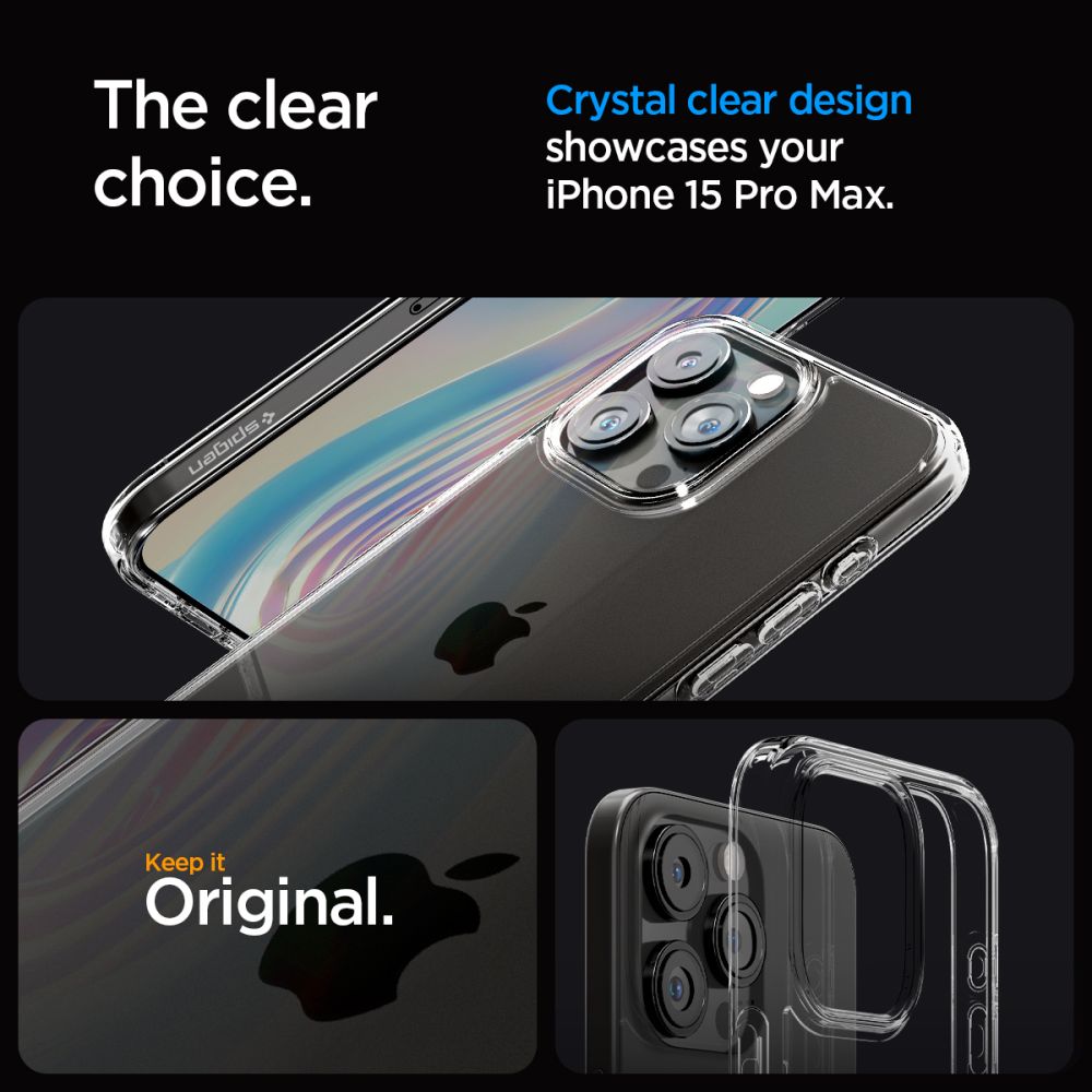OVITEK SPIGEN ULTRA HYBRID IPHONE 15 PRO MAX CRYSTAL CLEAR