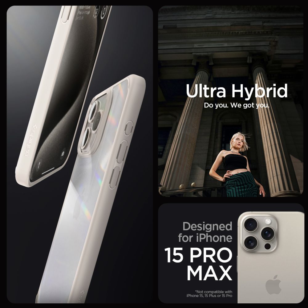 OVITEK SPIGEN ULTRA HYBRID IPHONE 15 PRO MAX NARAVNI TITAN
