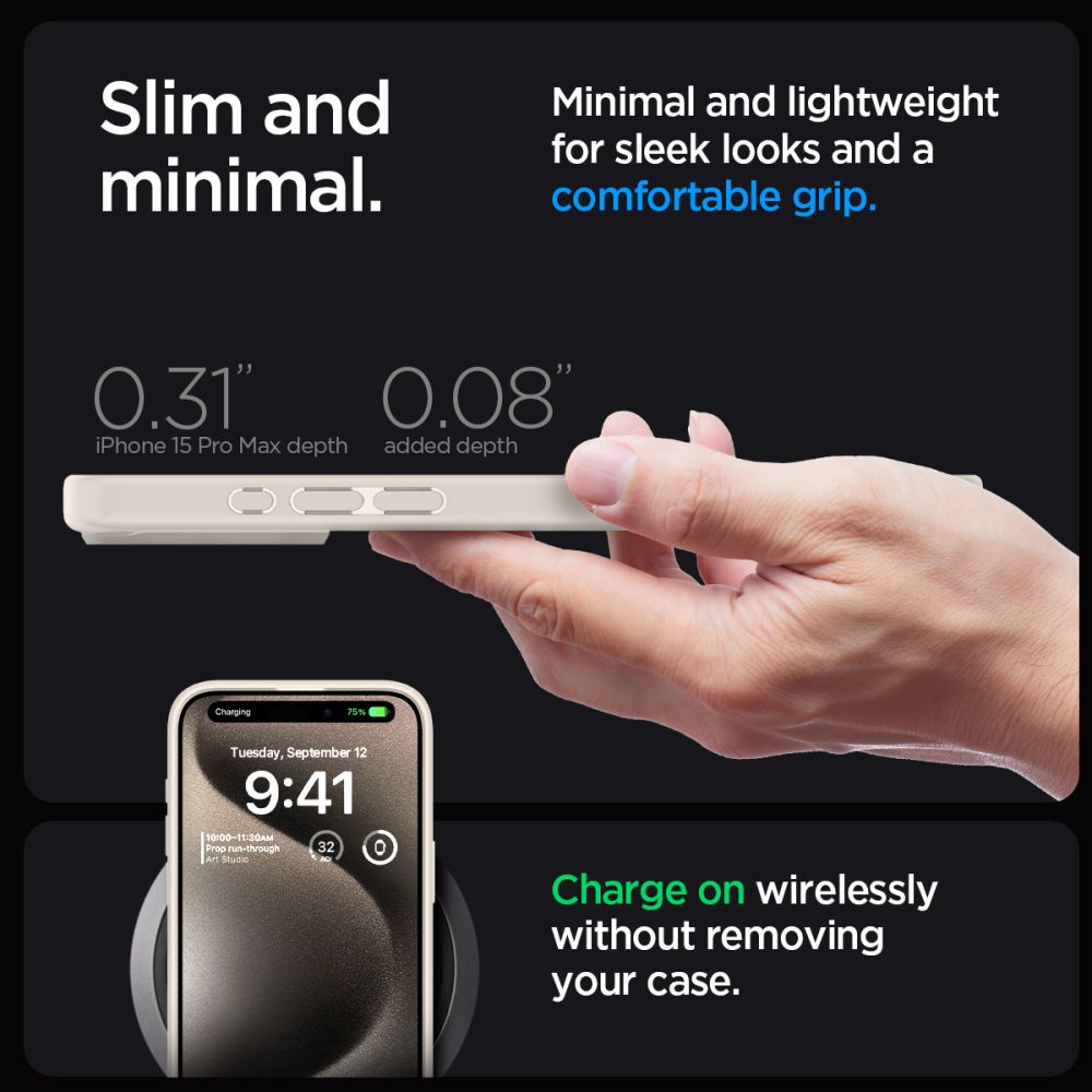 OVITEK SPIGEN ULTRA HYBRID IPHONE 15 PRO MAX NARAVNI TITAN