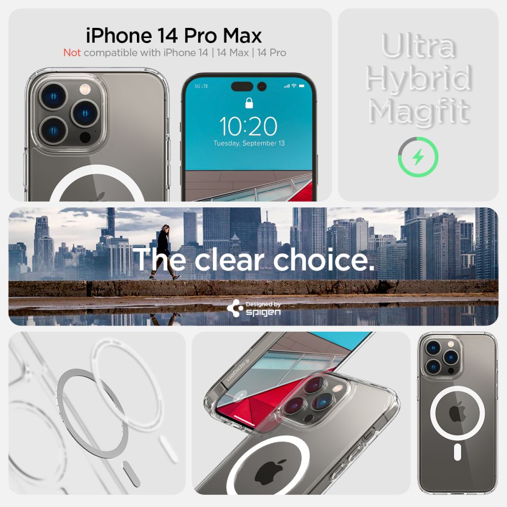 OVITEK SPIGEN ULTRA HYBRID MAG MAGSAFE IPHONE 14 PRO MAX BELO