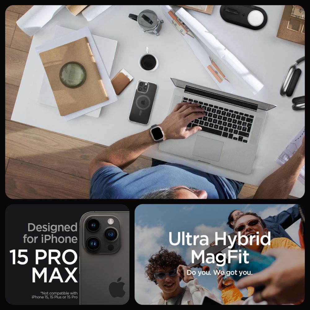 OVITEK SPIGEN ULTRA HYBRID MAG MAGSAFE IPHONE 15 PRO MAX GRAFIT