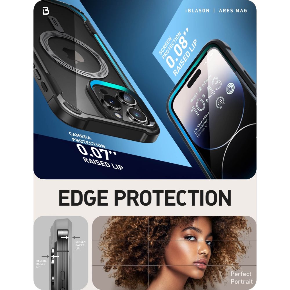 OVITEK SUPCASE IBLSN ARES MAG MAGSAFE IPHONE 15 PRO MAX ČRN.
