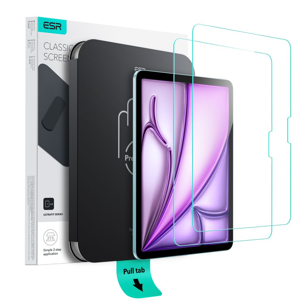 KALJENO STEKLO ESR ULTRAFIT KALJENO STEKLO 2-PACK IPAD AIR 11” 6 / 7 / 2024-2025 PROZORNO
