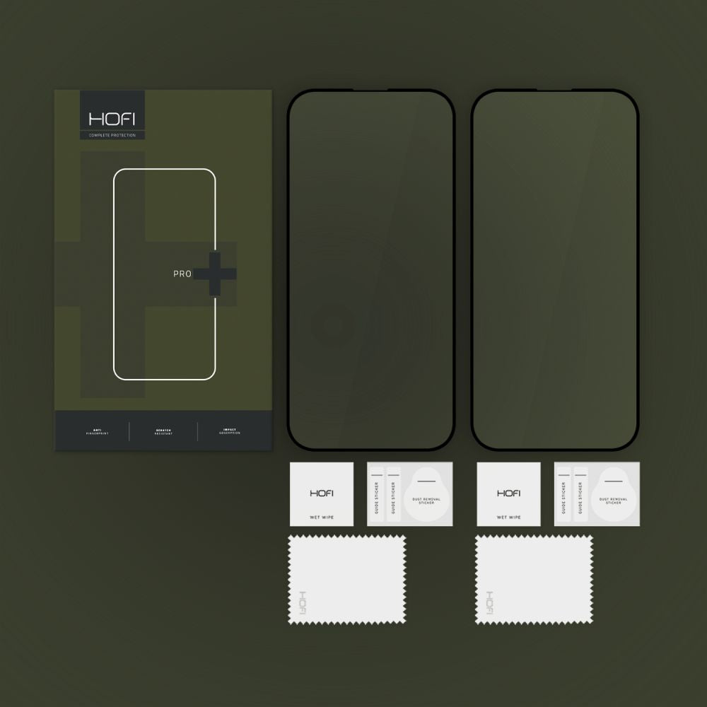 KALJENO STEKLO ZA IPHONE 16 PRO MAX HOFI GLASS PRO+ 2-PACK ČRNA