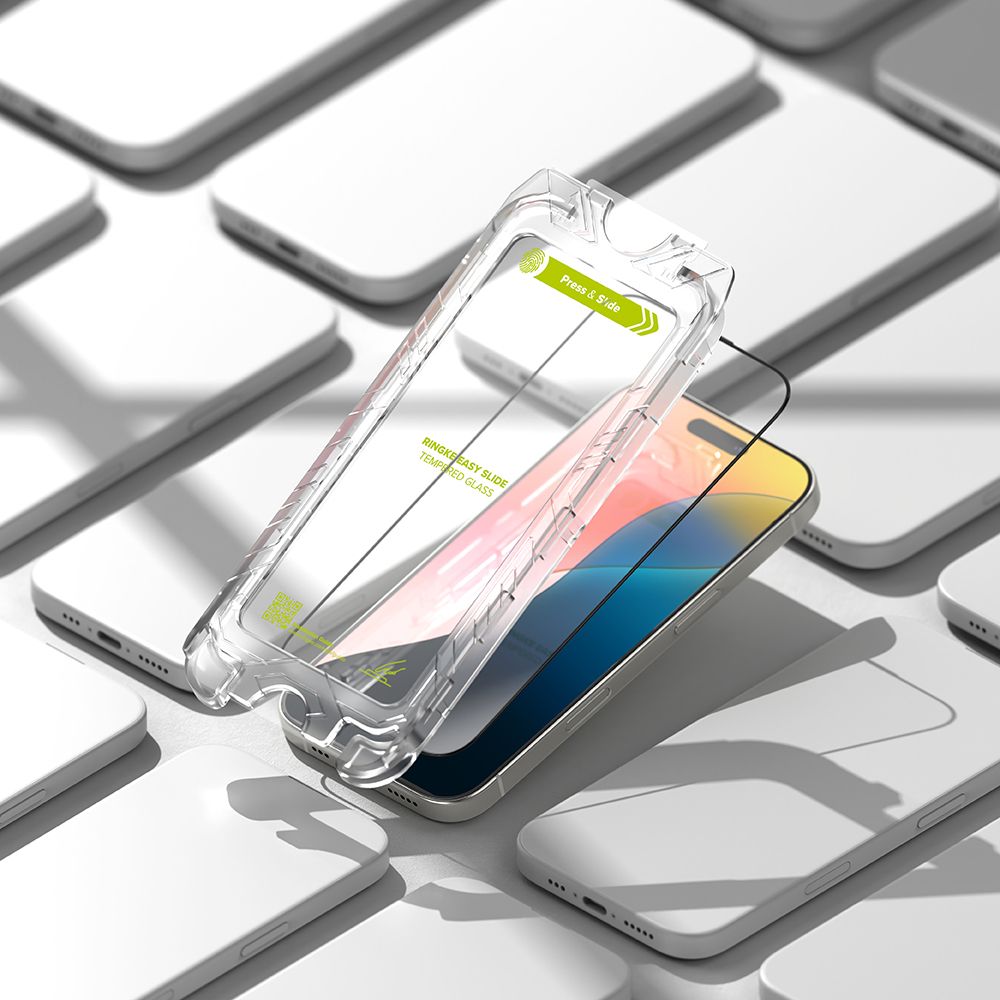 TRDNO STEKLO RINGKE EASY SLIDE 2-PACK IPHONE 16 PRO MAX ČRNA