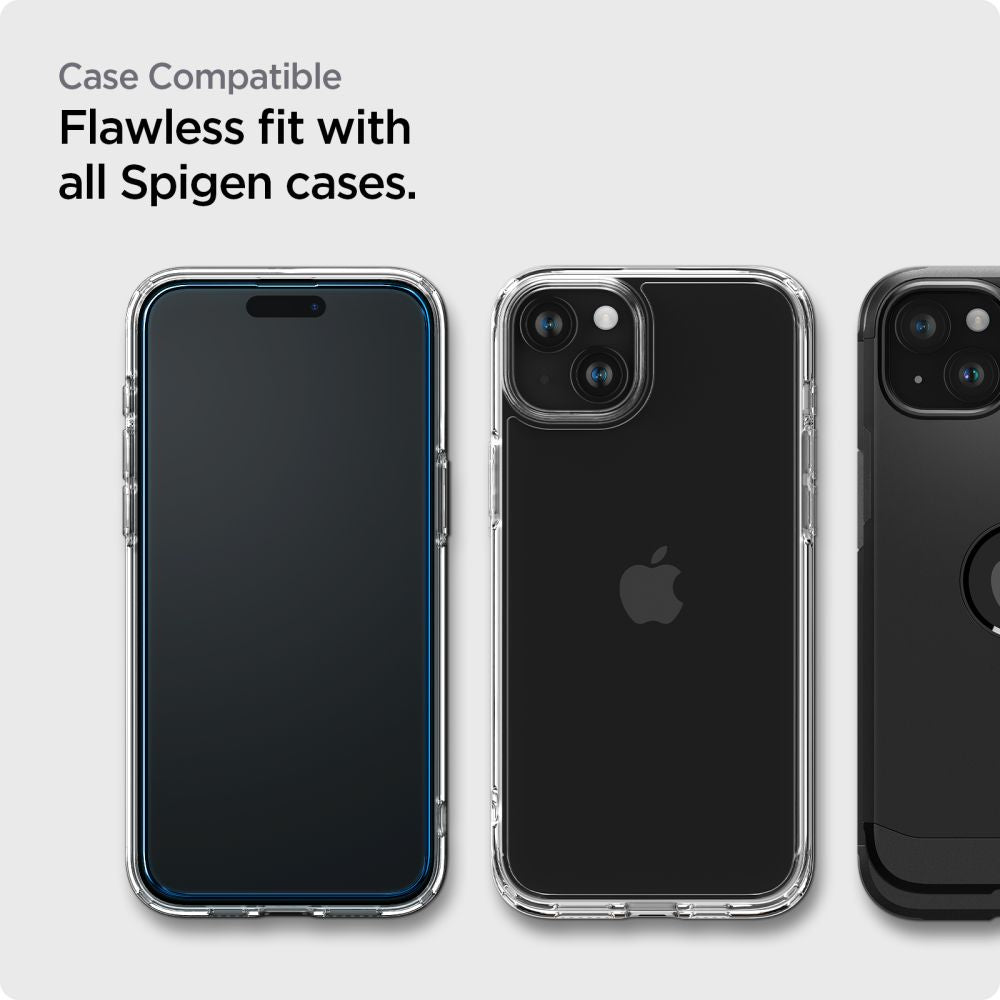 TRDNO STEKLO SPIGEN ALM GLASS FC 2-PAK IPHONE 15 ČRNA