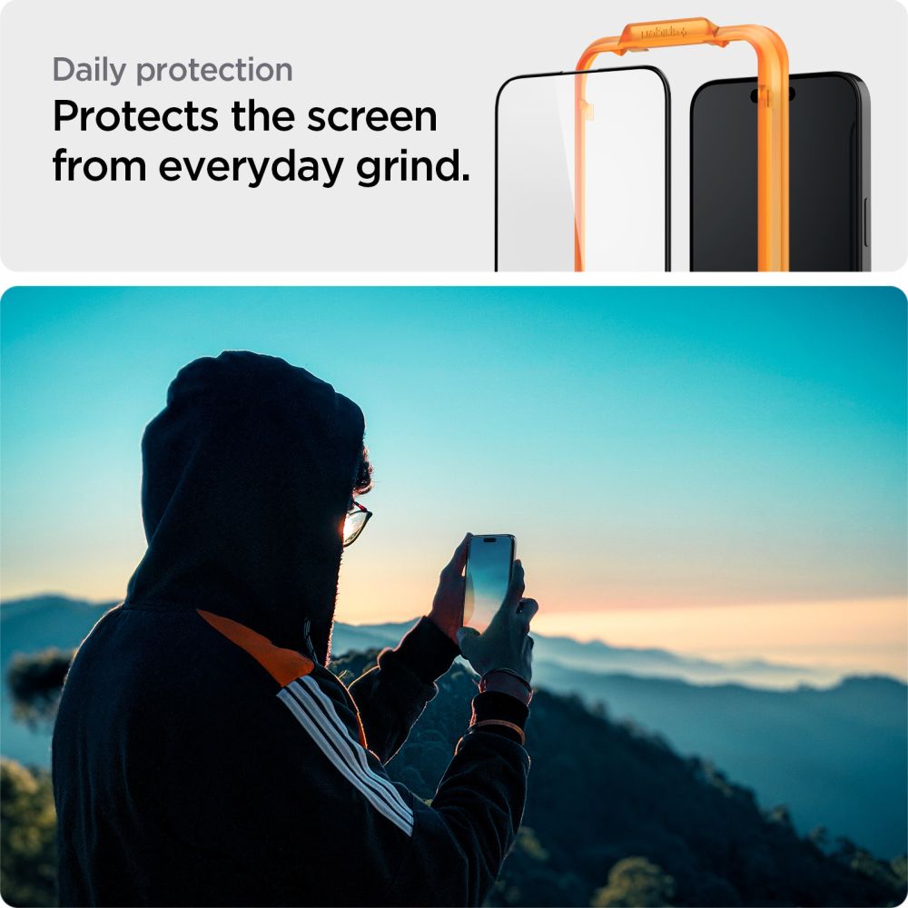 TRDNO STEKLO SPIGEN ALM GLASS FC 2-PACK IPHONE 15 PRO MAX ČRNA