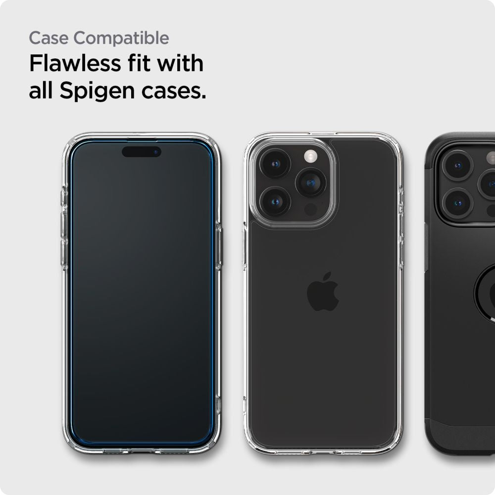 TRDNO STEKLO SPIGEN ALM GLASS FC 2-PACK IPHONE 15 PRO MAX ČRNA