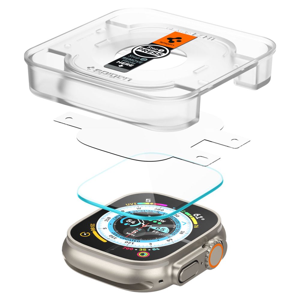 2X TRDNO STEKLO ZA APPLE WATCH ULTRA 49 MM SPIGEN GLAS.TR "EZ FIT" 2-PACK PROZORNO