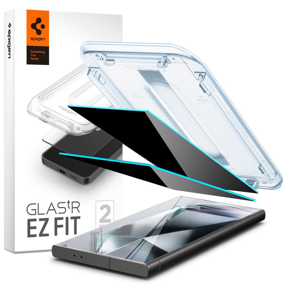 2X TRDNO STEKLO SPIGEN GLAS.TR "EZ FIT" 2-PACK GALAXY S24 ULTRA PRIVACY