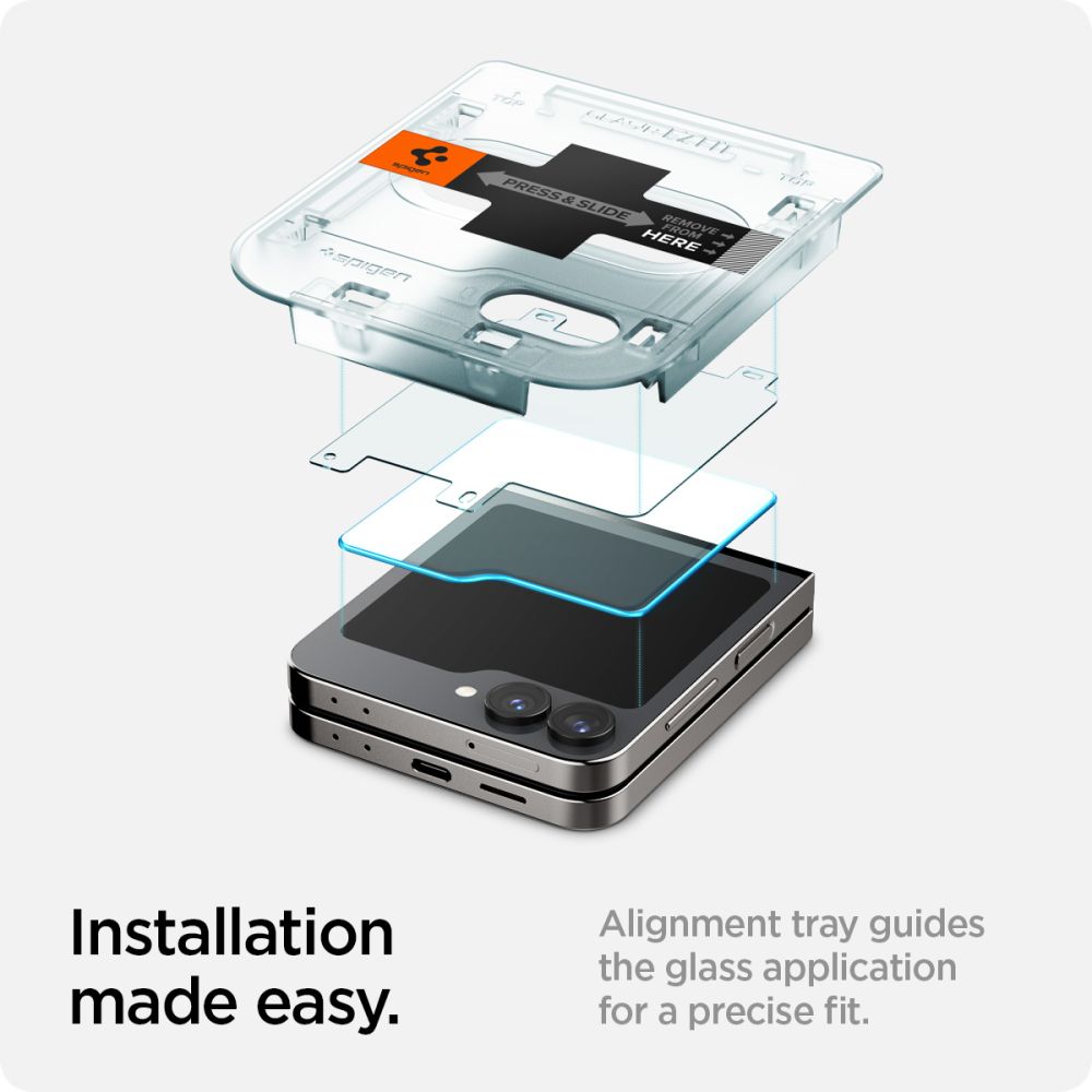 2X UTRJENO STEKLO ZA SAMSUNG GALAXY Z FLIP 6 SPIGEN GLAS.TR "EZ FIT" 2-PACK PROZORNO