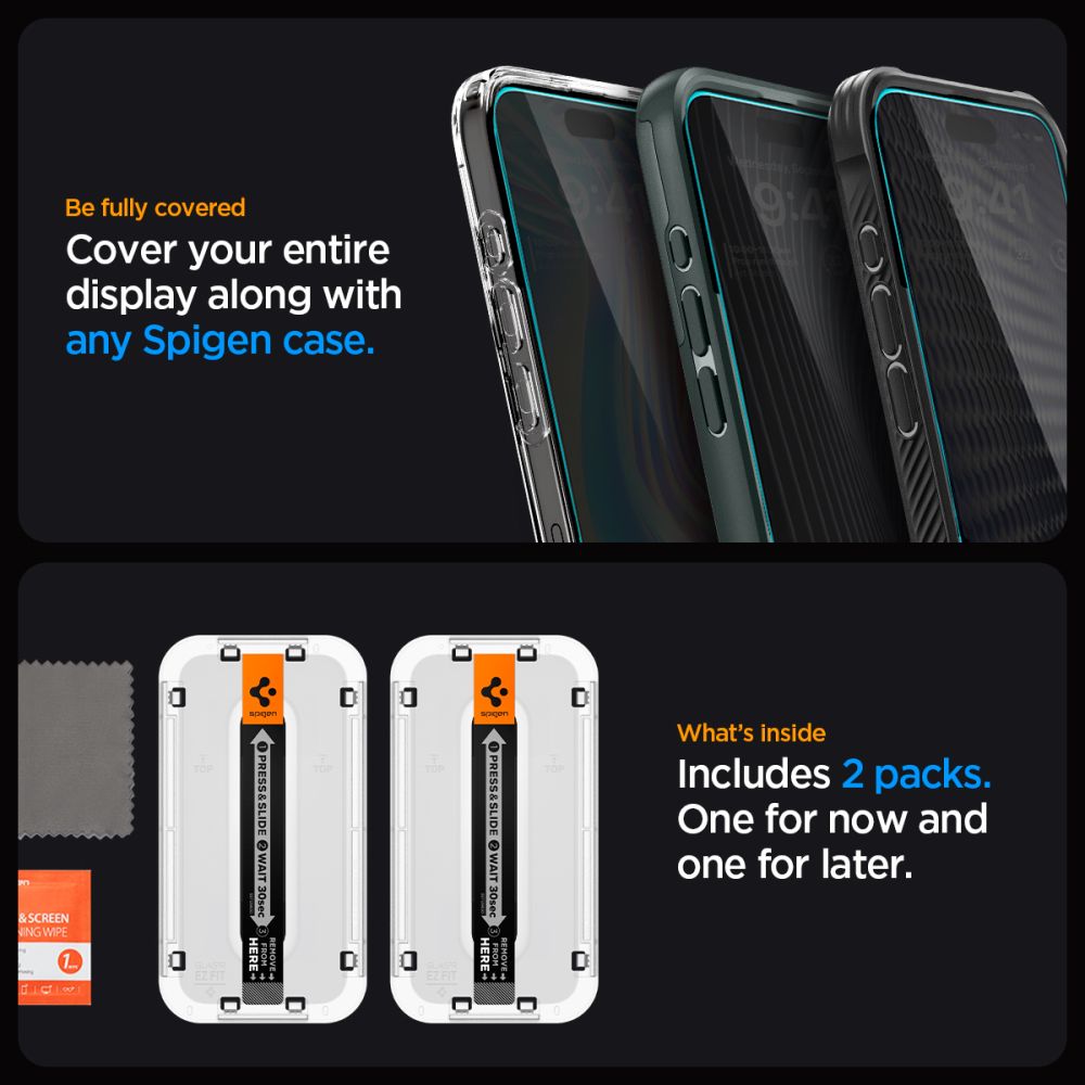 TRDNO STEKLO SPIGEN GLAS.TR "EZ FIT" 2-PACK IPHONE 15 ZASEBNOST