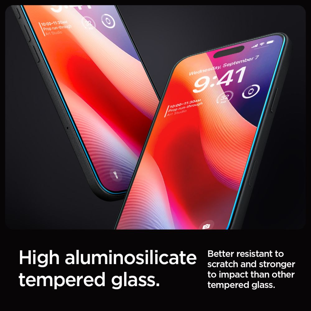 2X TRDNO STEKLO SPIGEN GLAS.TR "EZ FIT" 2-PACK IPHONE 16 PRO PROZOREN