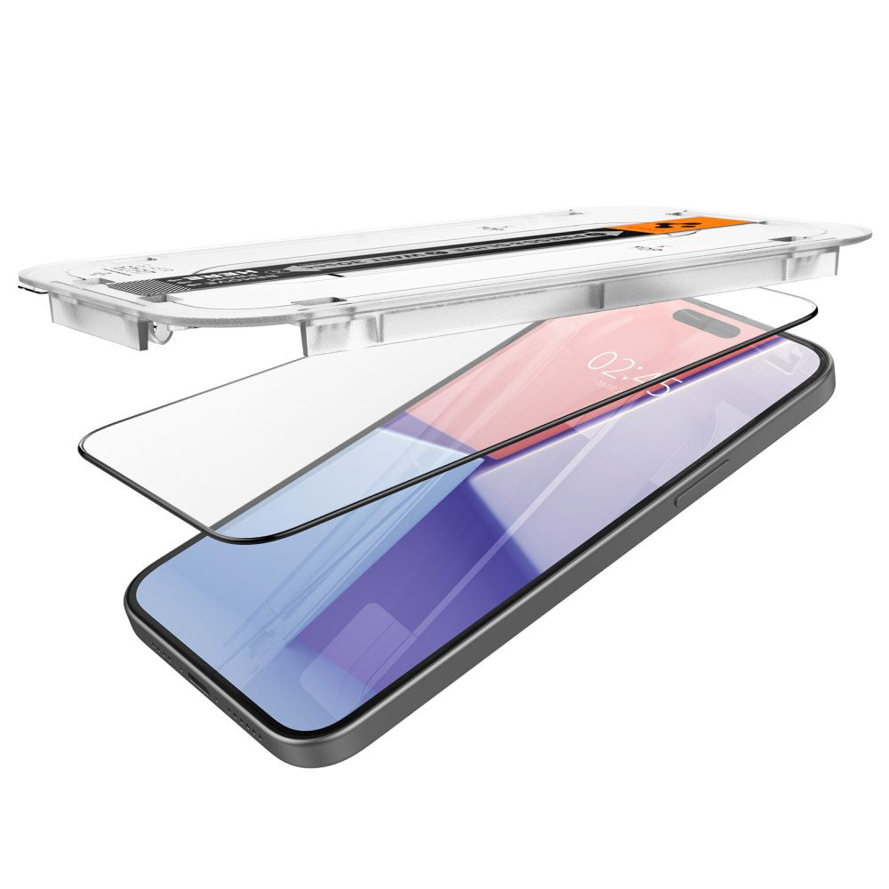KALJENO STEKLO SPIGEN GLAS.TR "EZ FIT" FC IPHONE 15 ČRNA