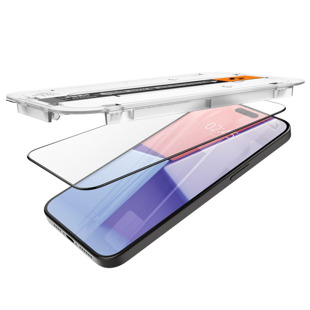 KALJENO STEKLO SPIGEN GLAS.TR "EZ FIT" FC IPHONE 15 PRO MAX ČRNA