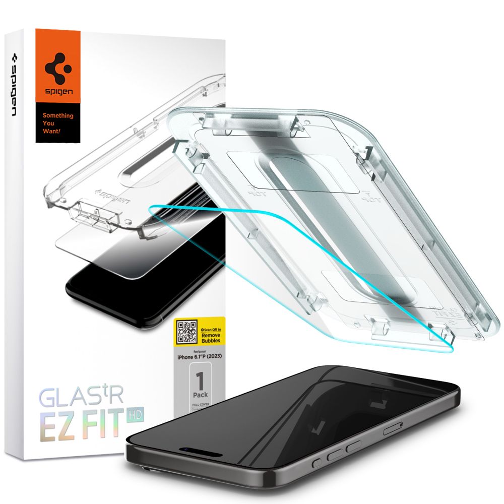 KALJENO STEKLO SPIGEN GLAS.TR "EZ FIT" IPHONE 15 PRO PROZORNO