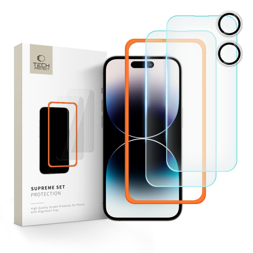 KALJENO STEKLO TECH-PROTECT SUPREME SET 3-PACK IPHONE 16 PLUS PROZORNO