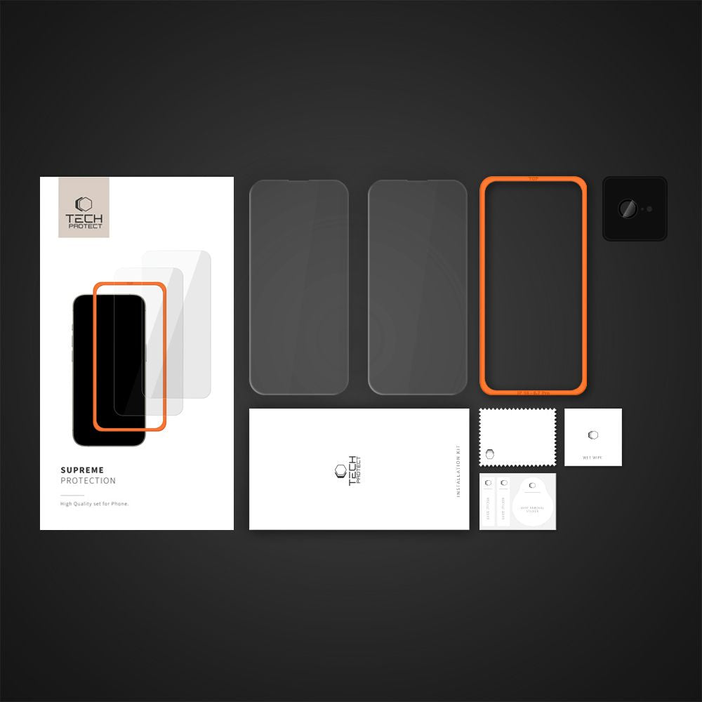 KALJENO STEKLO TECH-PROTECT SUPREME SET 3-PACK IPHONE 16E PROZORNO